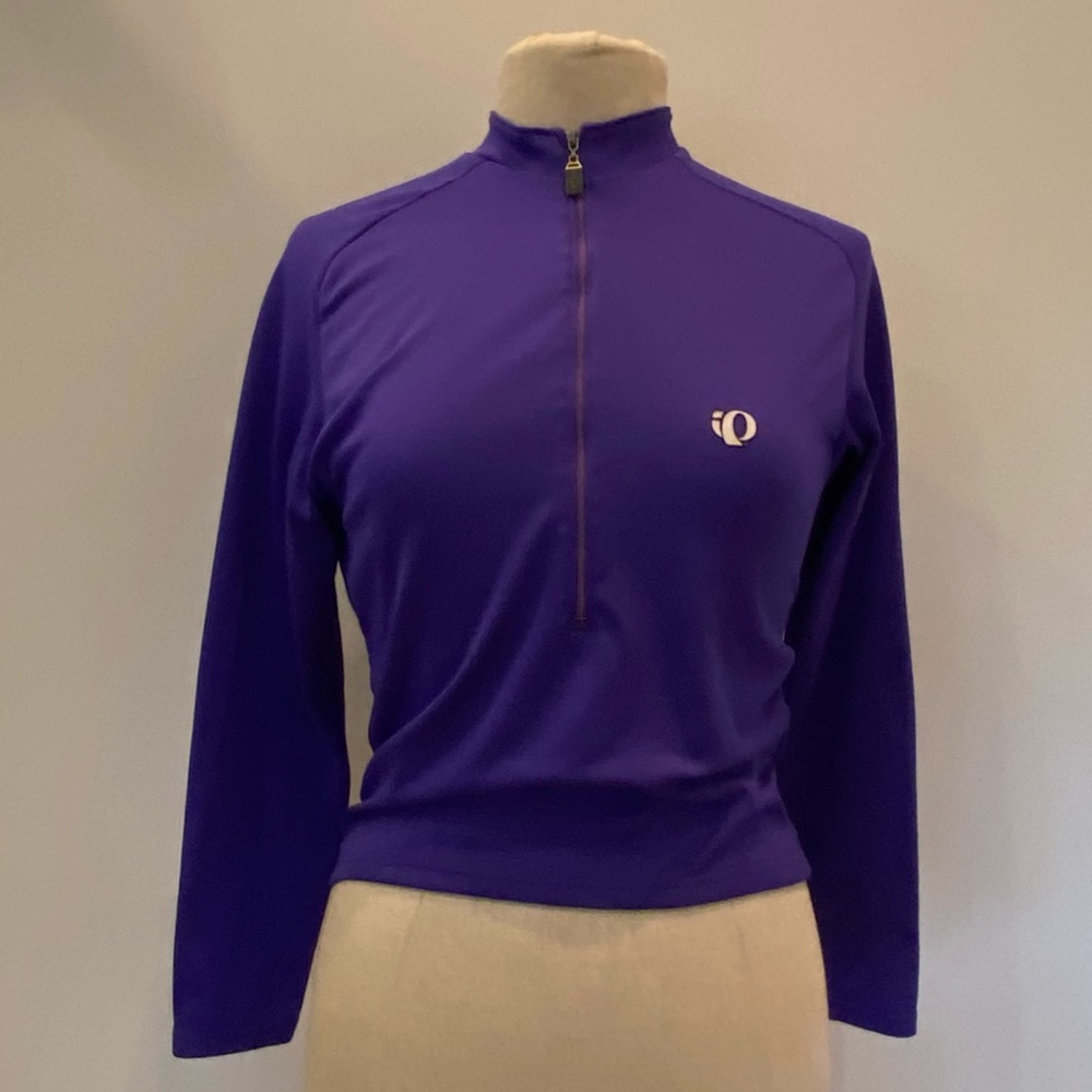 Pearl Izumi Womens Blue Long Sleeve Cycling Shirt w 1/4 zip Closure / Size M